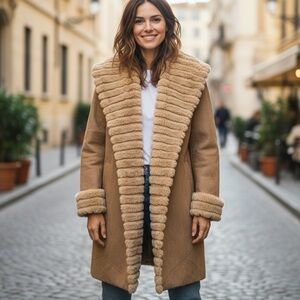 Lafayette 148 camel fur jacket